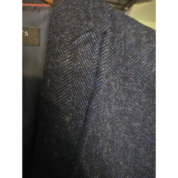 Talbots Classic Shetland Blazer - Herringbone wool blend navy blue sz 2 petite - Picture 7 of 9